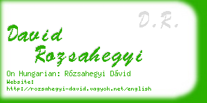 david rozsahegyi business card